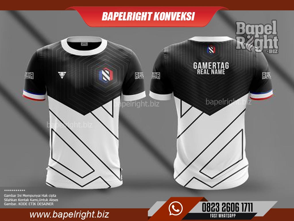 Kaos Jersey Hitam Putih