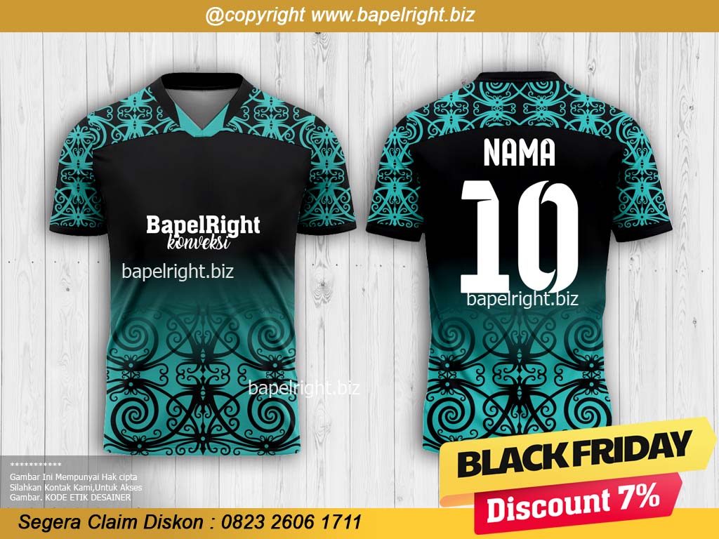 Jersey Futsal Biru Hitam