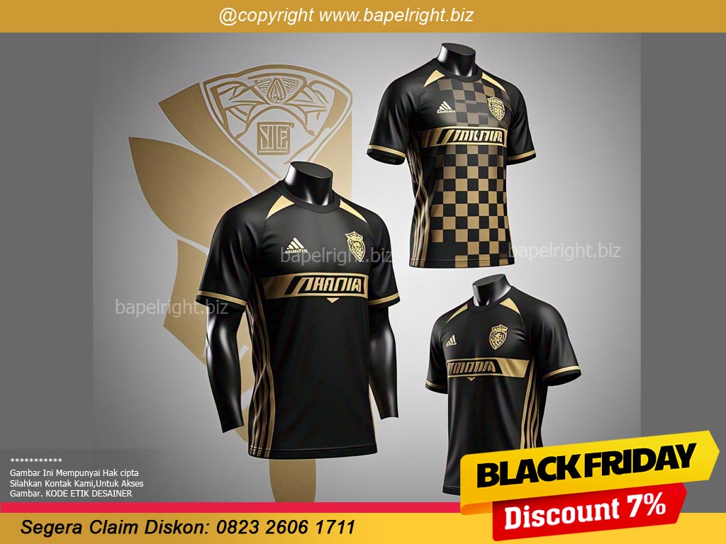 Jersey Hitam Kombinasi Gold